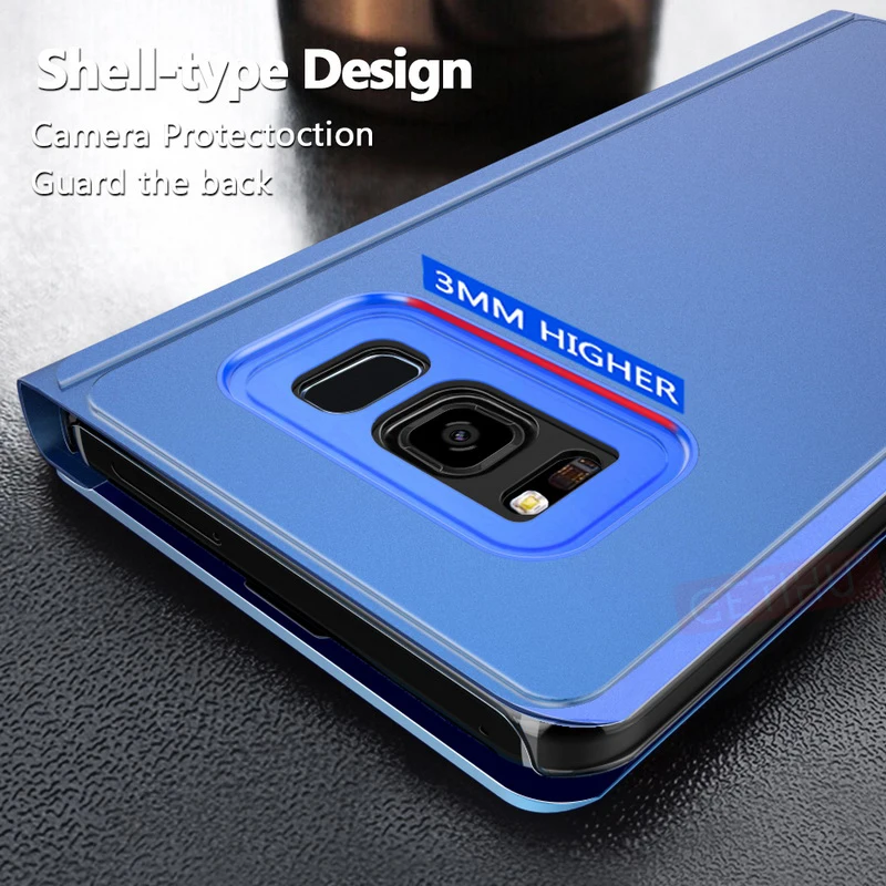 GETIHU 360 Mirror Flip Case for Samsung Galaxy S6 S7 S8 Plus Edge Case Coque Cover For Samsung S8 S9 Plus Note 8 9 A5 A8 A7 Case