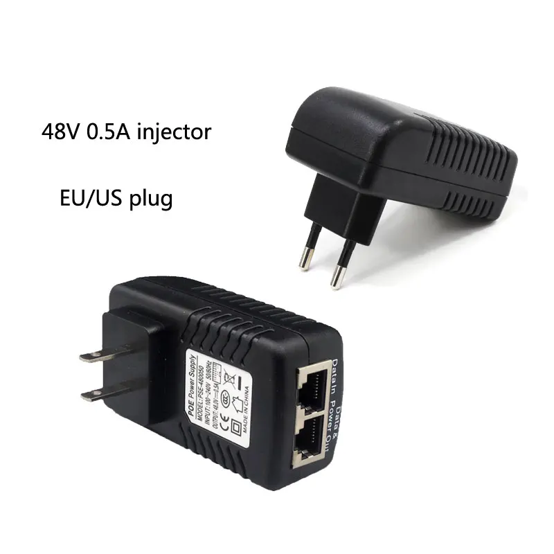Видеонаблюдения 48 В 0.5A 24 Вт POE инжектор ЕС/США plug Ethernet адаптер IP Камера телефон PoE Мощность мин: 1 шт