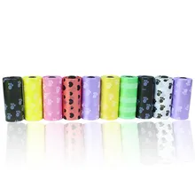 6 рулонов/90 шт. биоразлагаемые, для домашних животных, собак отходов Корма сумка с принтом собачка мешок для сбора отходов домашних животных чистый мешки для