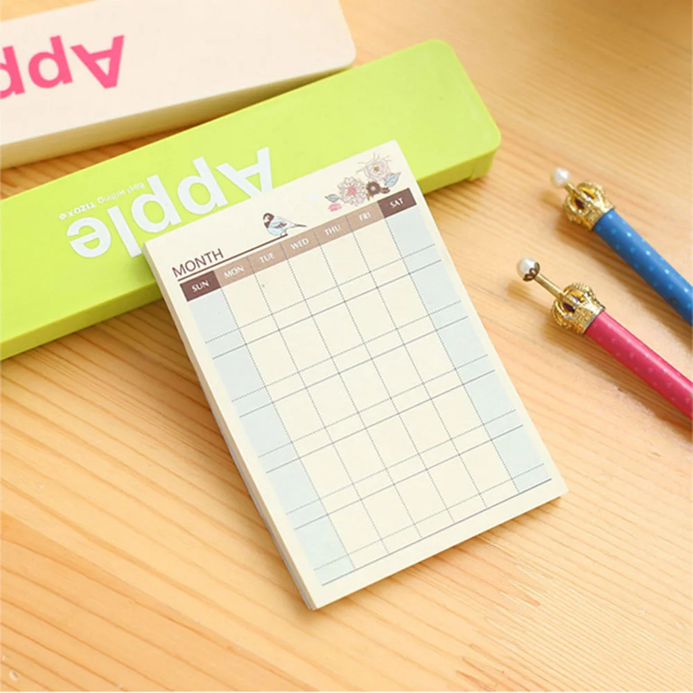 Блокнот для заметок, портативный карманный блокнот, еженедельный, ежемесячный, дневник, Дневник для детей, ежедневный, школьные принадлежности, блокнот, планировщик работы - Цвет: month
