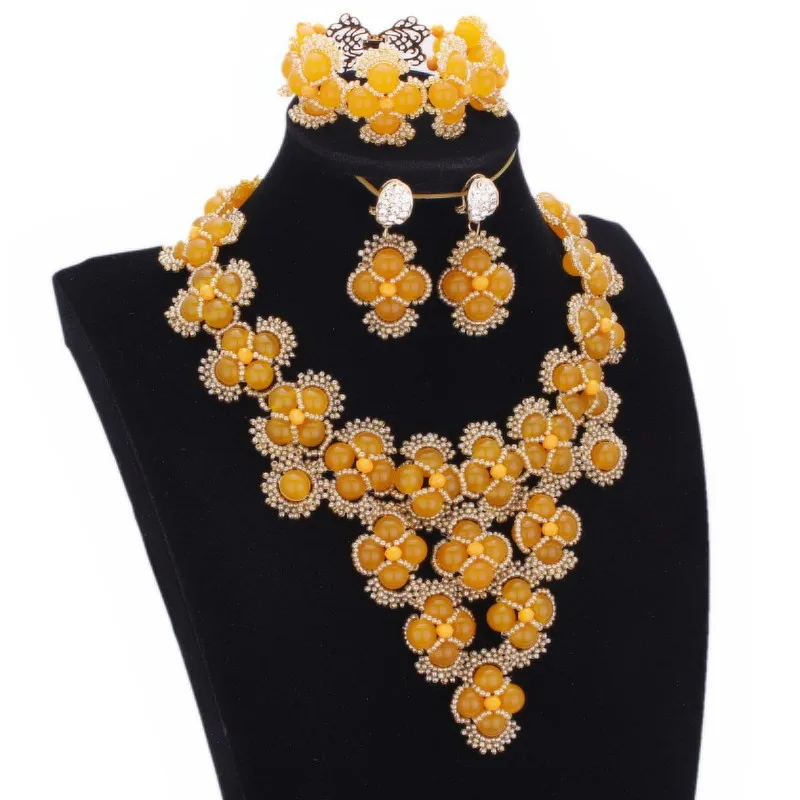 DUDO JEWELRY Gold Yellow Jewellery Crystal Stone Wedding