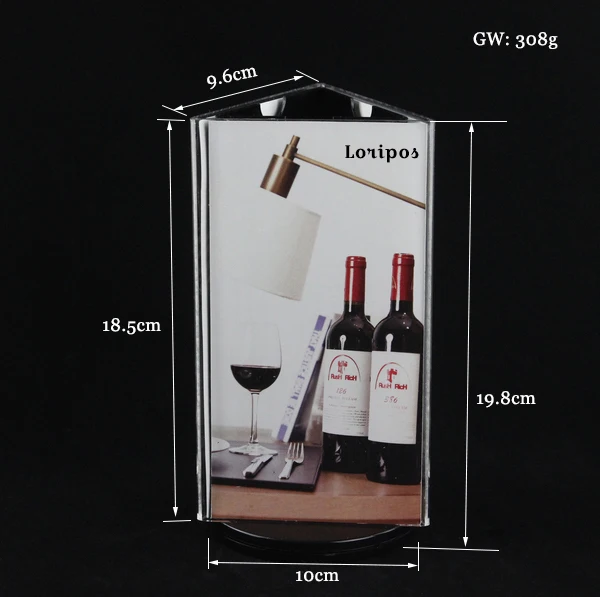 

Triangle Sign signage frame Rotatable acrylic restaurant table Desktop label holder poster banner list menu display stand