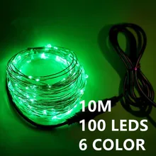 6 color 10M 100leds LED String Light Fairy Lights with 12V 1A Power Adapter Christmas New Year Wedding Decoration Lights