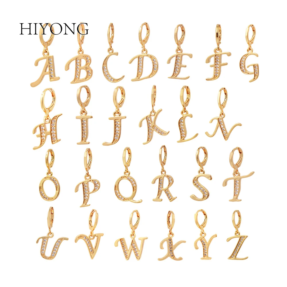 

HIYONG Letter A-Z Dangle Earrings For Women Girls Gold Color Fashion Jewelry Trendy Statement Earrings Accessories Wholesale