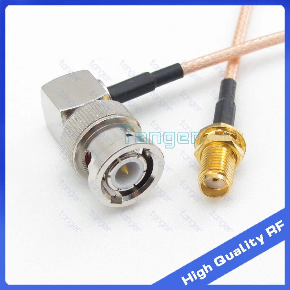 

BNC male plug right angle to SMA female jack with RG-316 RF Coaxial Pigtail Jumper cable 6" 15cm Tanger High Quality RF cables