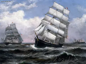

Canvas Print Ship Naval Battle Oil Painting Art Picture Printed on Canvas 12