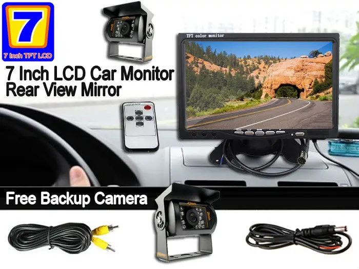 Car 7 inch Pillow TFT LCD Color Monitor 2CH Video Input car monitor