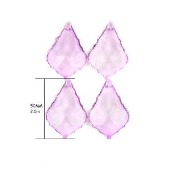 

Wholesales 50mm Lilac 40pcs Glass Crystal Maple Leaf Chandelier Prisms Parts Hanging Pendants For Home/Wedding Decoartion
