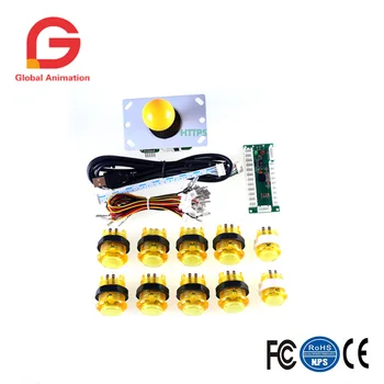 

1 Player DIY Kit 28mm LED Push Button Copy Sanwa Joystick Zoro Delay Encoder Board