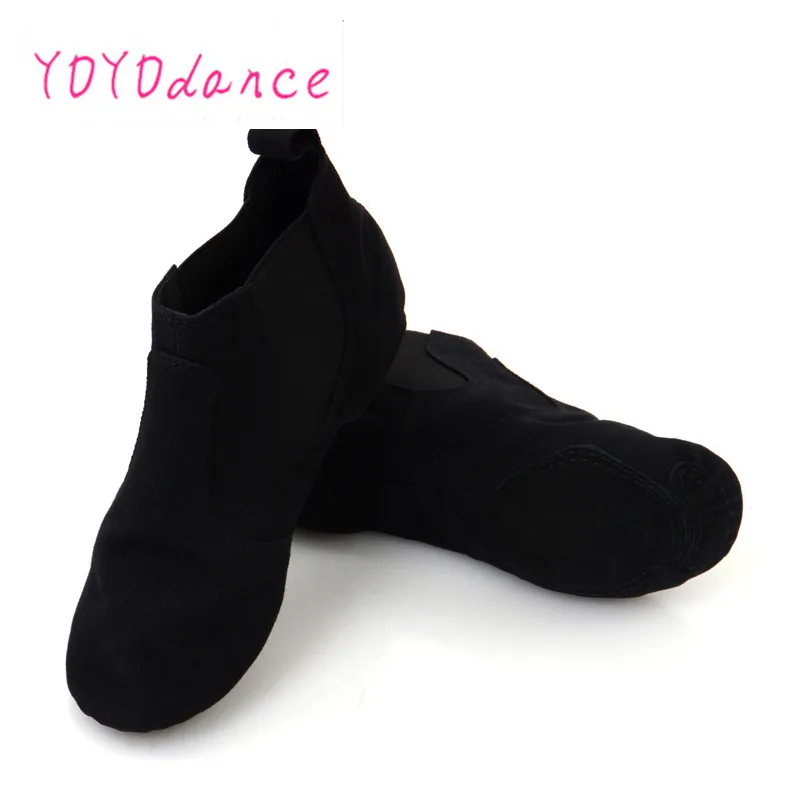 New Women Canvas Split Sole Modern Jazz Hip Hop Dance Sneakers Shoes US5-9 Black