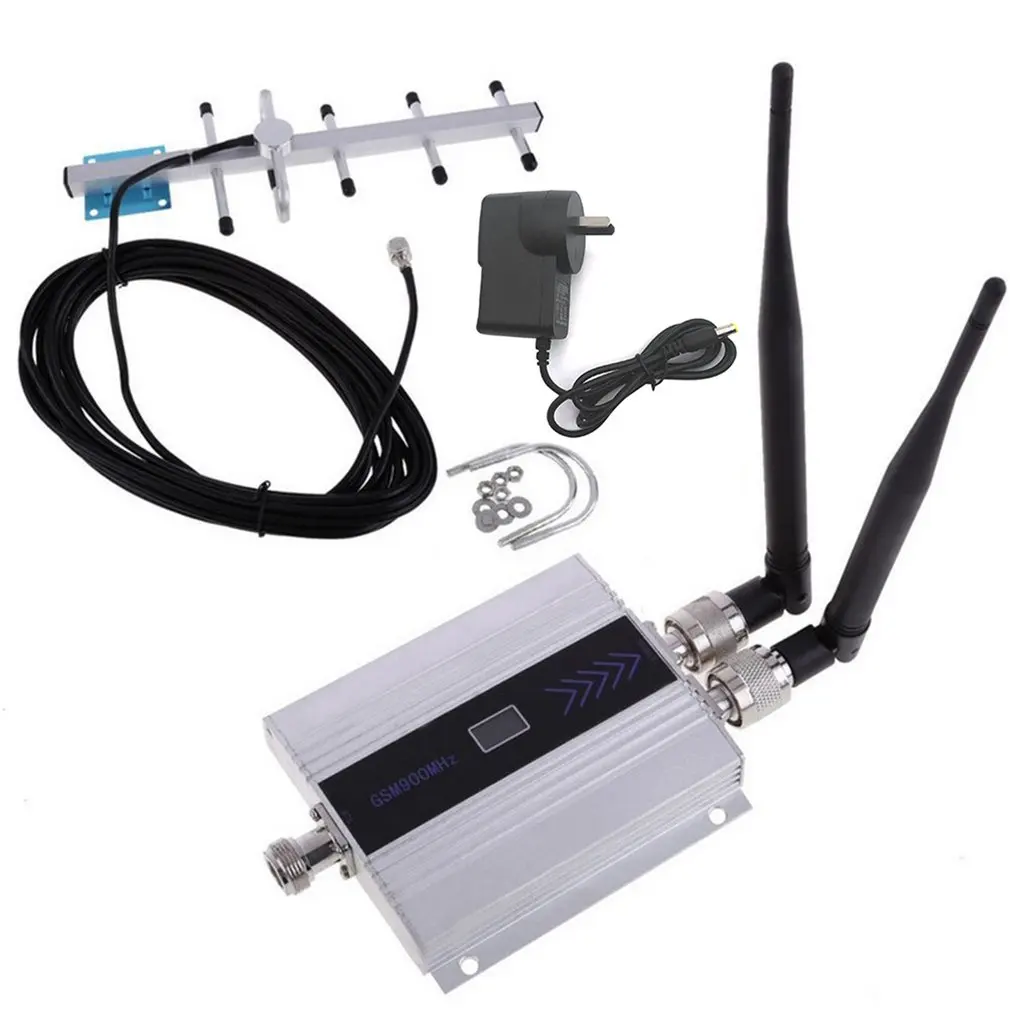 

LCD GSM 900Mhz Cell Phone Signal Repeater Booster Amplifier+Yagi Antenna UK Socket Phone Signal Repeater Booster Amplifier