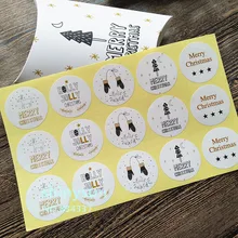 300 шт./партия, 5 стилей, Рождественский круговой подарок, DIY декоративная наклейка, Уплотнительная наклейка, упаковка для выпечки, коробка для торта, украшение