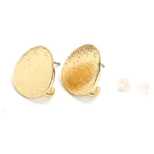 Craftdady 500Pcs Platinum Blank Base Stud Earring Brass Round Cup Post Ear Stud Ear Pin with Loop for 6mm Pointed Rhinestone Half Drilled Bead Earring Making