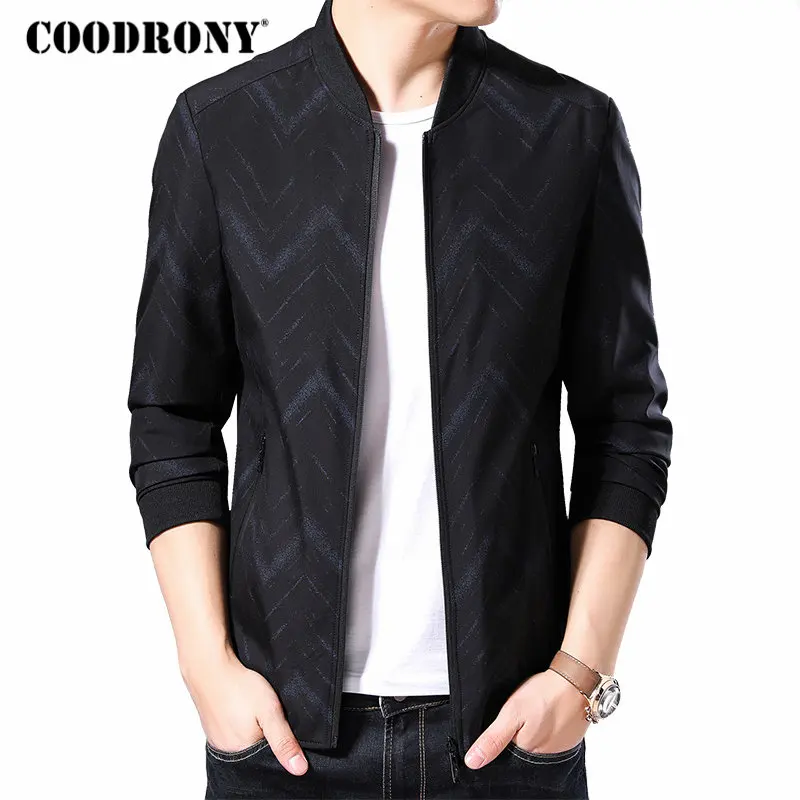 Куртка бомбер COODRONY Мужская Уличная мода в полоску для осени и зимы 98005|Куртки| |