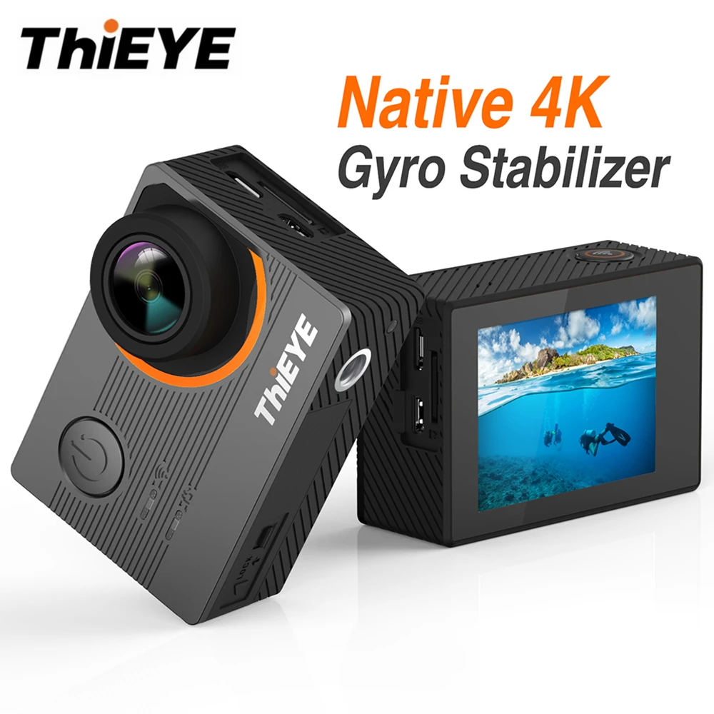 

THiEYE E7 Native 4K WiFi Sport Camera 20MP HD with 2 inch IPS Screen 30fps Action Video Camera Voice Control 60m Waterproof Cam