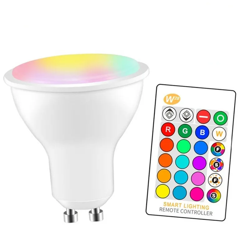 

1pc Dimmable 8W Led Spotlight Light RGBW GU10 E27 MR16 LED Spotlight Bulb With 24keys Remote Controller AC85-265V RGB Lamp