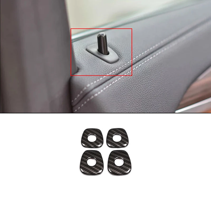 SRXTZM Car Styling Door Lock Ring Decoration Stickers Covers Trim For BMW X3 G01 X4 Auto Accessories ABS Carbon Fiber Look