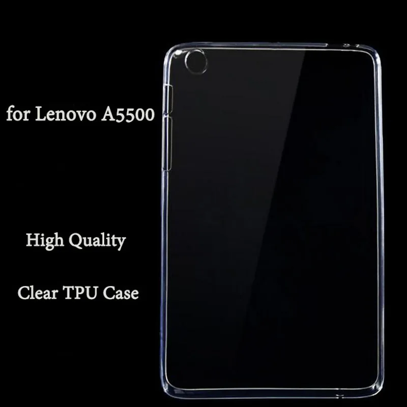 

8" Hot Sale High Quality Clear TPU Tablets Case for Lenovo A5500 Ultra-thin Transparent Protective Back Cover Case Feb24