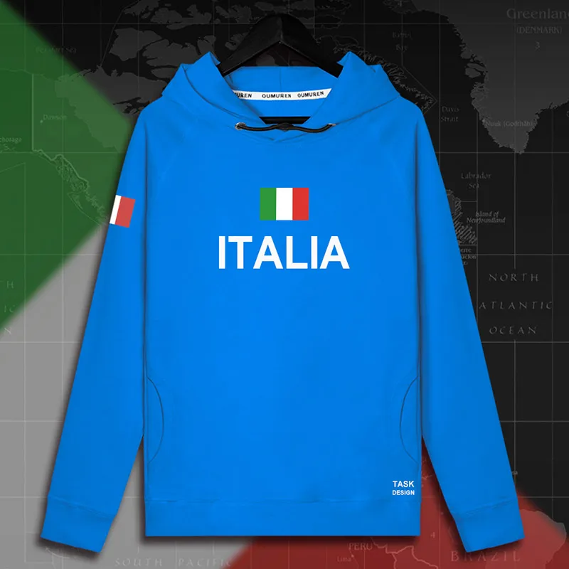 Italy Italia Italian ITA мужские пуловеры с капюшоном, толстовки с капюшоном, Мужская толстовка, новая уличная одежда, спортивная одежда, спортивный костюм, национальный флаг - Цвет: hooded-brightblue