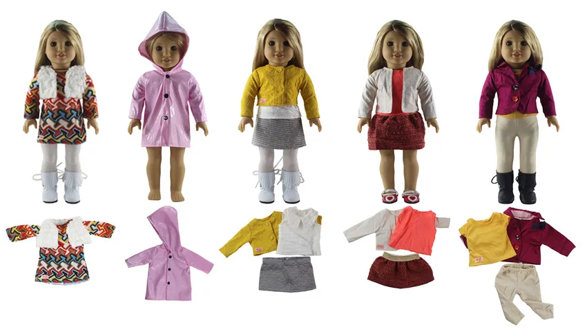 Najtaniej Hot 5 sztuk w różnych kolorach i stylach ubranka dla lalki dla 18 American Bitty laleczka bobas A01