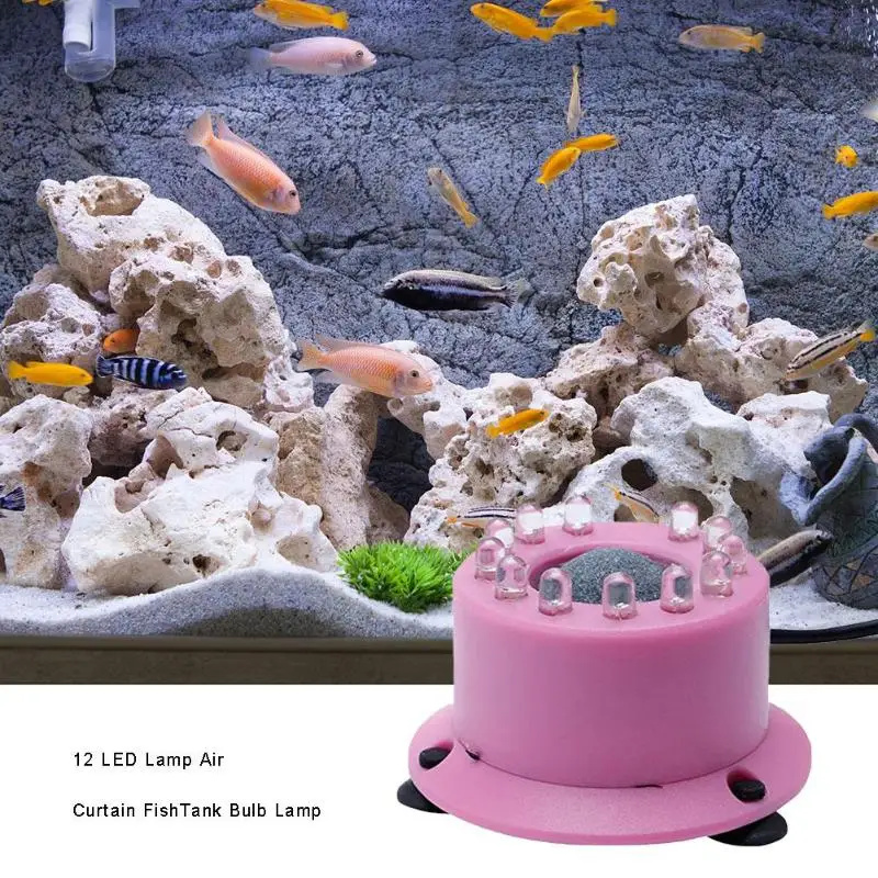 

12LED Colorful Aquarium Lighting Underwater Air Bubble Lamp Fish Tank Decor Fully Enclosed Design Suitable for Underwater Use