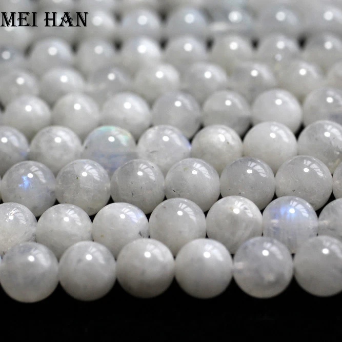 

Wholesale (approx 42 beads/set/45g) 8.8-9.3mm A+ natural rainbow moonstone smooth round beads for jewelry making DIY design