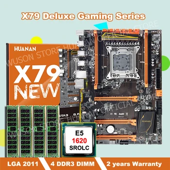 شراءقادم جديد!! HUANAN Deluxe X79 اللوحة الأم مع وحدة المعالجة المركزية Xeon E5 1620 SROLC و 32G (4*8G) DDR3 RECC RAM يتم اختبارها قبل الشحن