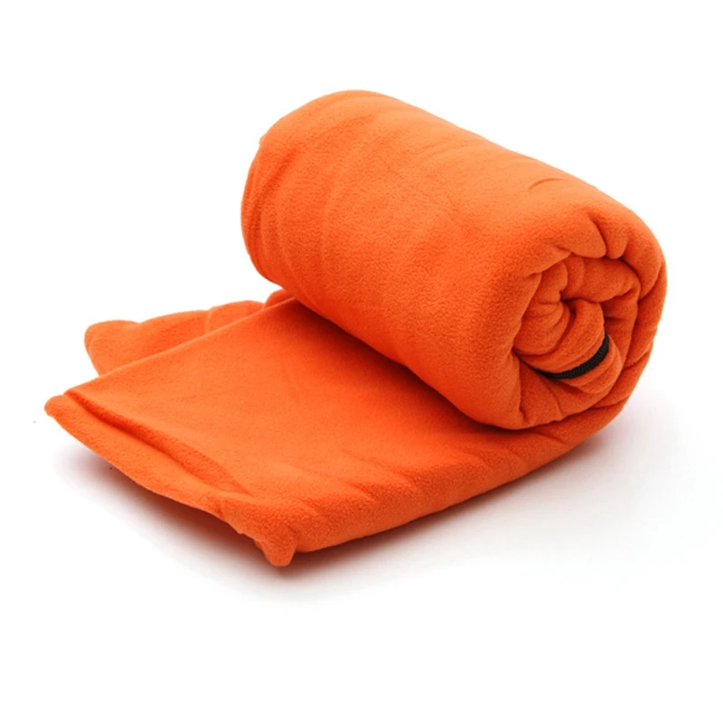 Ультра-тонкие переносные флисовые спальные мешки для взрослых на открытом воздухе, устойчивые к загрязнению конверты, весенний спальный мешок для 1,8-2 м высоты - Цвет: orange