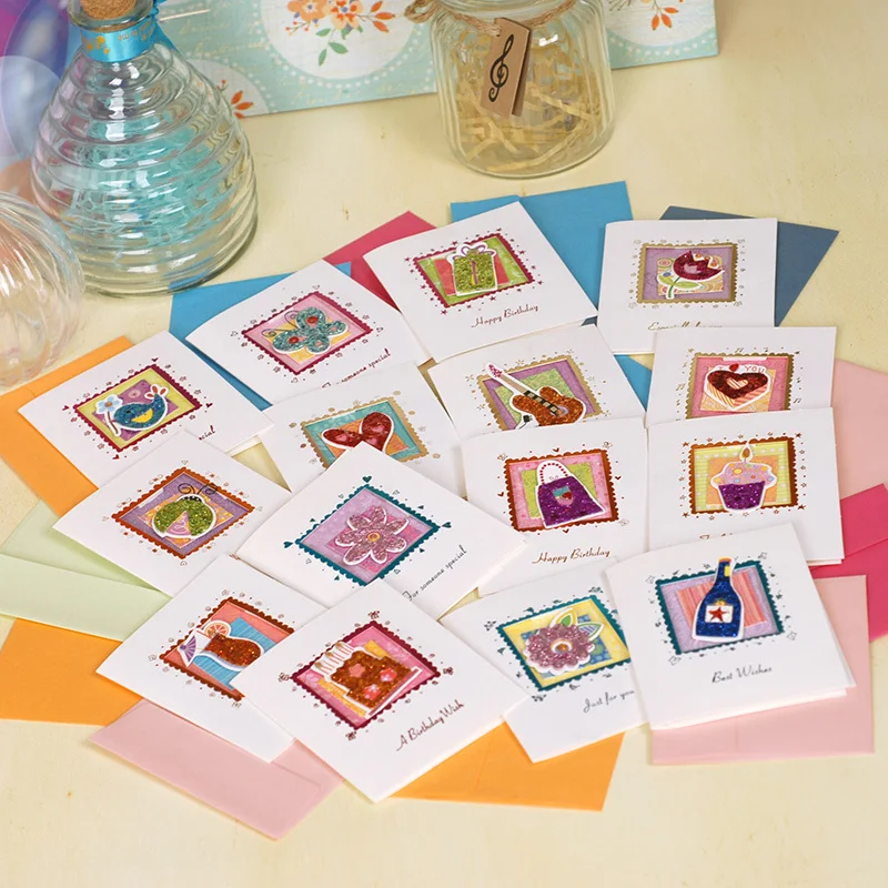 12 Designs Of Handmade Small Glitter Greeting Cards For All Occasions