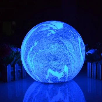 

2019 New Model 25cm LED Table Lamp Mars Shape Globe Ball 16 Color Changing with remote control Dropship Sample Free shipping 1pc