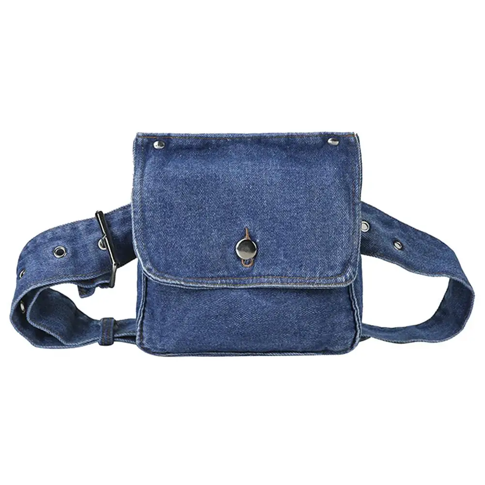 

Retro Women Denim Small Waist Fanny Pack Crossbody Chest Shoulder Messenger Bag