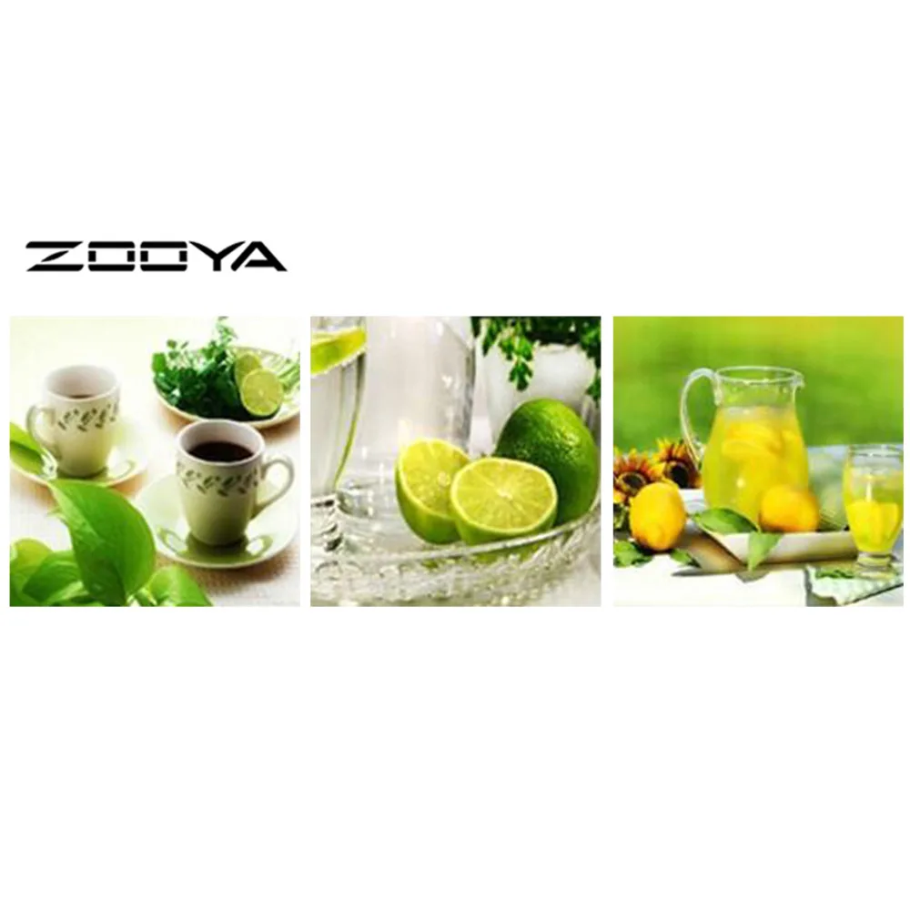 

ZOOYA DIY Full Diamond Embroidery Painting Cross Stitch DIY Painting House Triptych Painting Coffee Cup Fruit Wall Sticker RF868