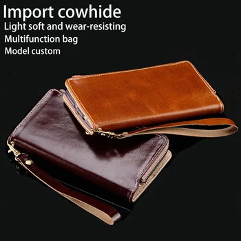 

Wangcangli High-end business leather phone case for sony Xperia xa1 handmade wallet for sony series flip phone case