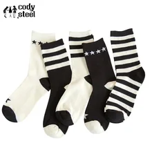 Классические носки без пятки женские модные черно-белые цветные женские носки повседневные хлопковые носки для девочек 3 пар/лот = 6 штук