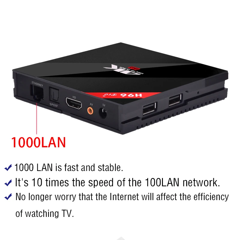 H96 PRO + Plus Smart TV Box Amlogic S912 Octa Mali-T820MP3 GPU 3G/ 64G Android 71 de 24g/58 GHz Wifi Bluetooth Set TOP BOX