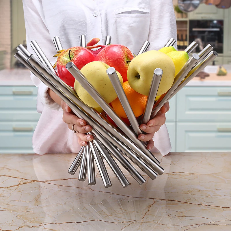 

Da Vinci Stainless Steel Fruit Tray Creative Fashion European Living Room Fruit Basket Tray Modern Craftsmanship