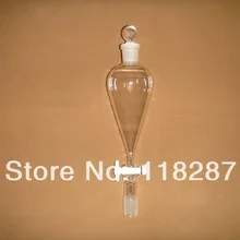 250 мл стеклянная грушевидная делительная воронка, капельная Воронка с PTFE стоппером, 24/29 заземление