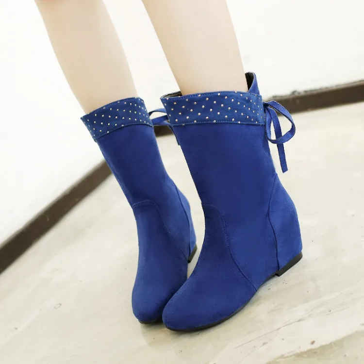 

2017 Rushed Medium(b,m) Botas Mujer Boots Women Boots New Fashion Shoes Mid-calf Increasing Nubuck Comfortable Casual Hq102