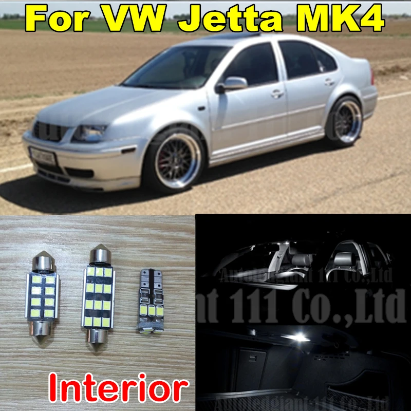 

WLJH 9X Pure White Error Free Dome Truck Light Package For VW Jetta MKIV MK4 IV Canbus LED Interior Light Kit 1999-2005