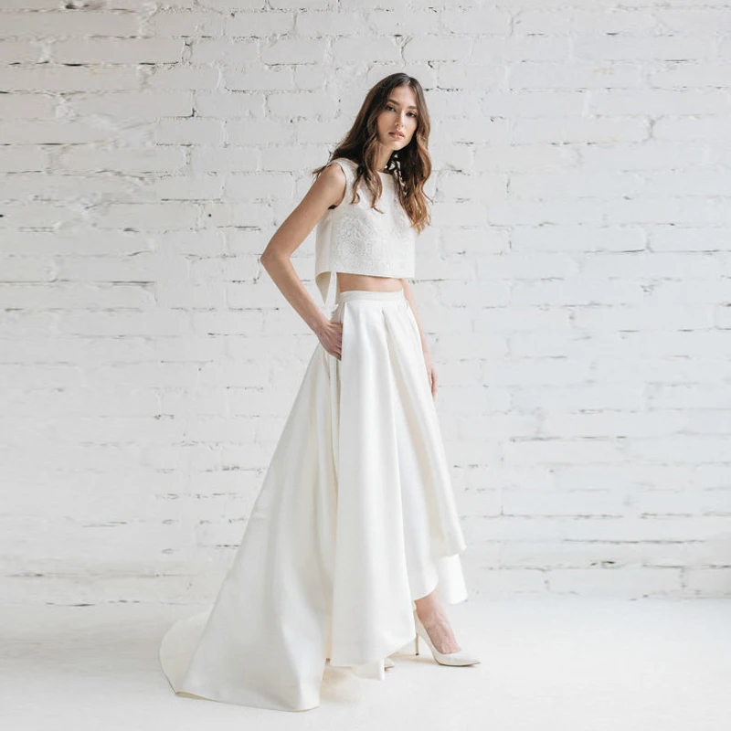 Wedding Skirt with Pleats & Pockets
