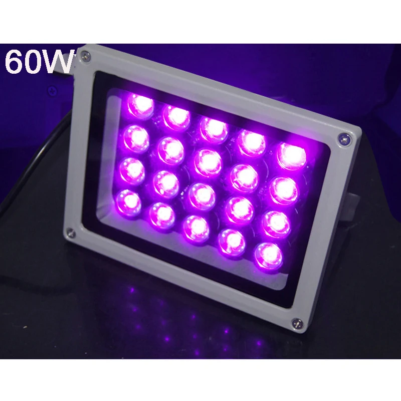 Водонепроницаемый светодиодный ультрафиолетовый светильник 60 Вт Ультрафиолетовый металлический детектор для кормления под нулевым кварцем черный фонарик стерилизация лампа
