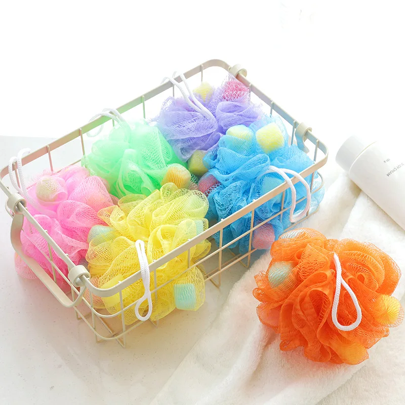 10pcs Random Color Bath Sponge Flower Scrubber Body Exfoliating Shower