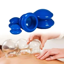 4 шт. силиконовый стакан терапевтический набор непластиковый домашний Вакуумный Куб китайская терапия Здоровье Массажер для тела