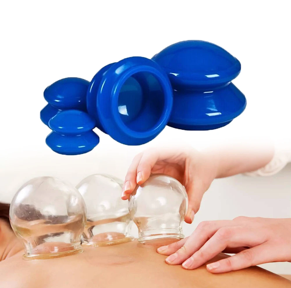 Buy 4pcs silicone cupping therapy sets Non plastic