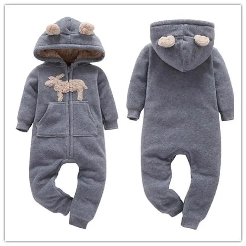 

Infant Baby Boys Girls Thicker warm Print Hooded Romper Jumpsuit Outfit Kid Clothes baby suit skin-friendly August 14