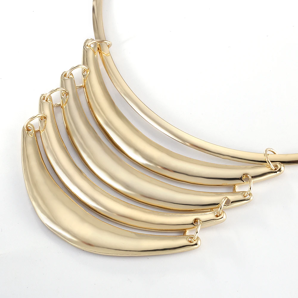 VIVILADY новые массивные Металлические Ювелирные наборы золотого цвета колье ожерелье серьги Бохо африканские женские праздничные юбилейные вечерние подарки