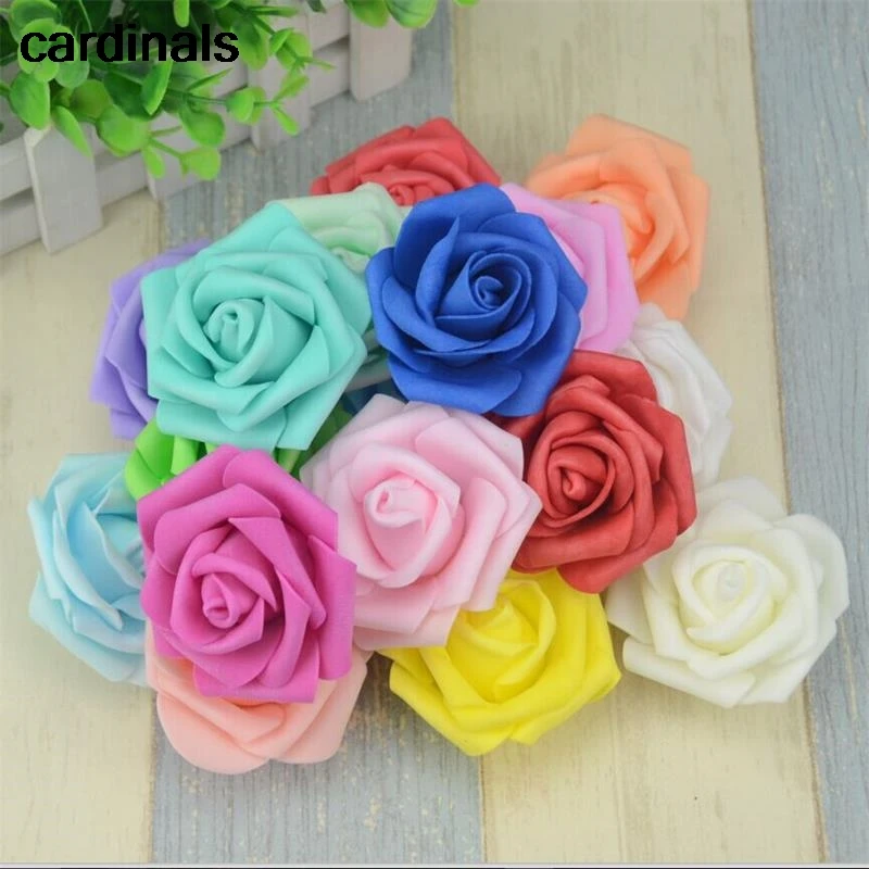 10pcs 6cm PE Foam Artificial Rose Flower Heads For Wedding Home Party Decoration DIY Garland Craft supplies Fake Flowers Ball