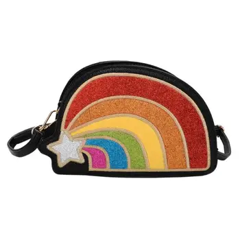 

Rainbow Literary Colorful Personality Small Square Bag Wild Shoulder Messenger Bag