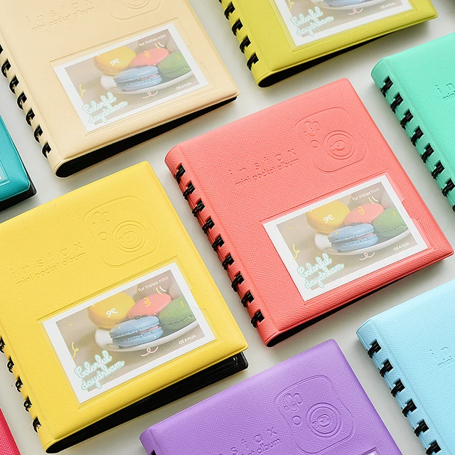 Mini álbum de fotos Instax, soporte de álbum de estilo libro de Color  caramelo para Mini