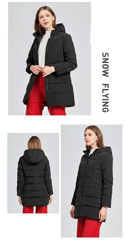Down Jacket Women's Winter Parkas Long Down Coat 2018 Ladies Grey Duck Down Jacket Solid Hooded Coats Plus Size LZ961 (10)